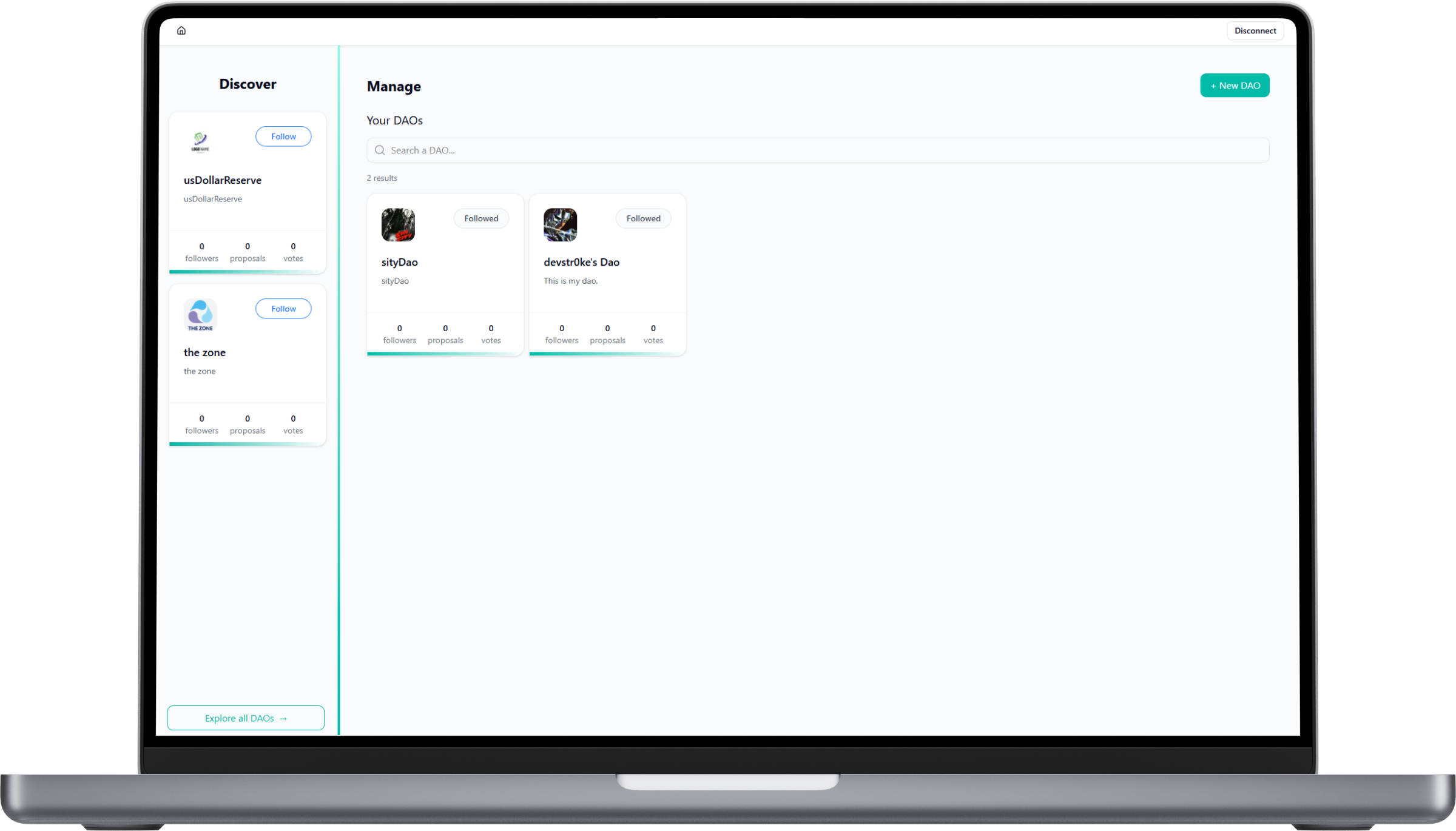 Account Tech DAO mac preview