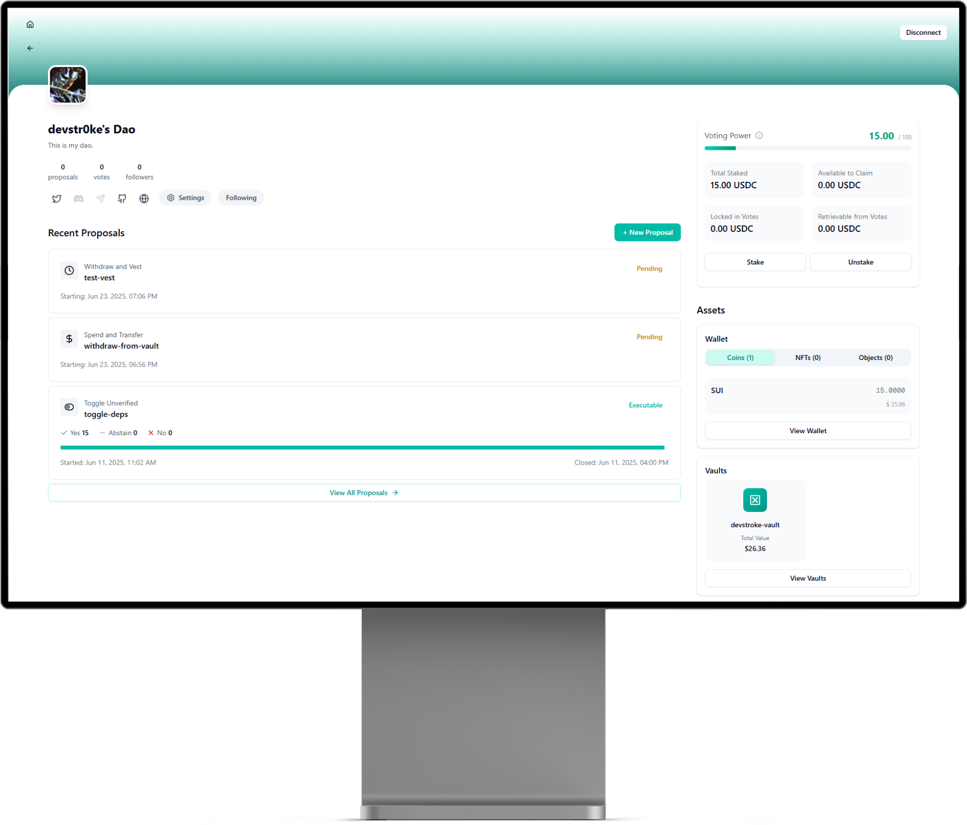 Account Tech DAO mac preview