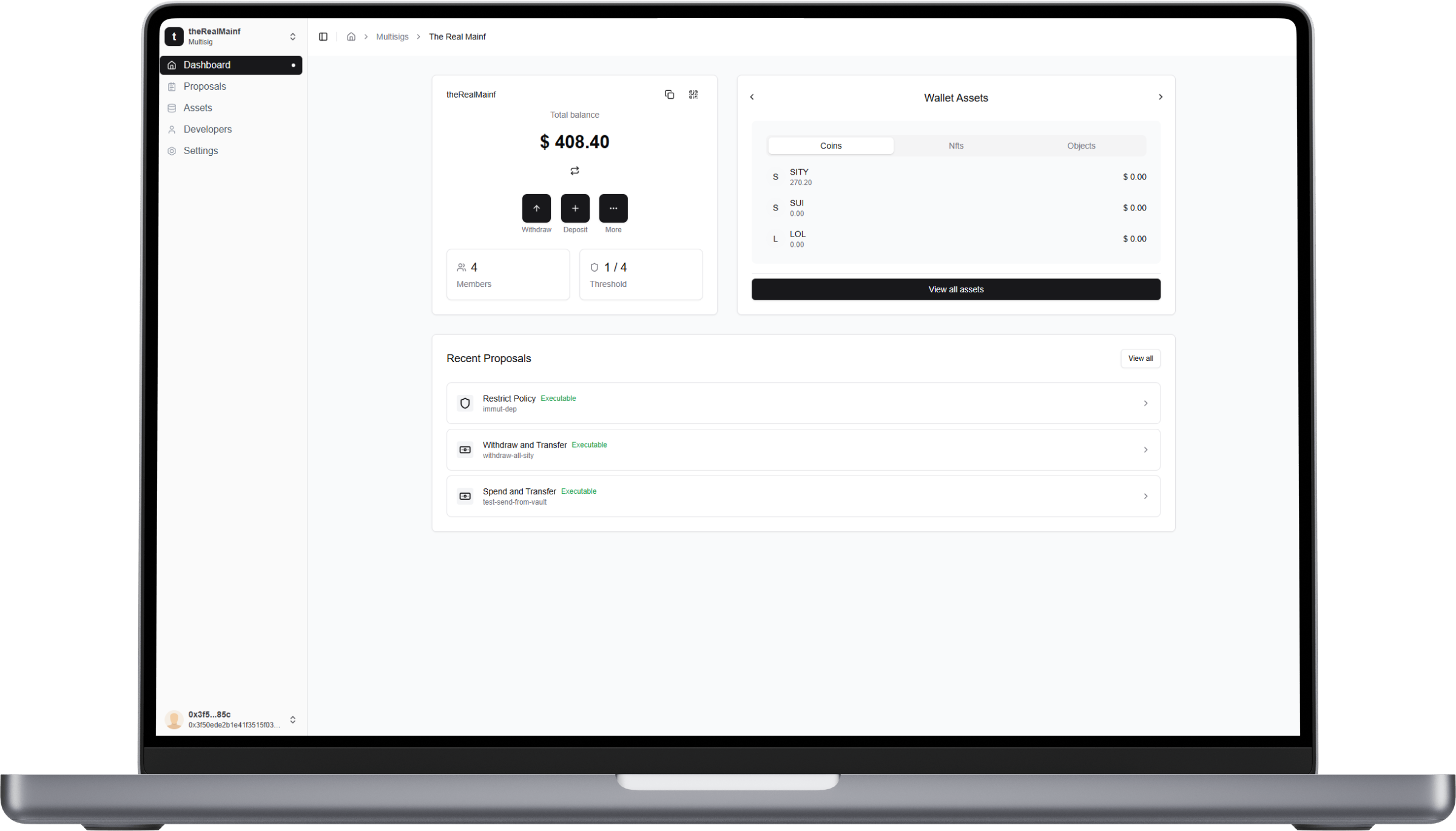 Account Tech Multisig mac preview