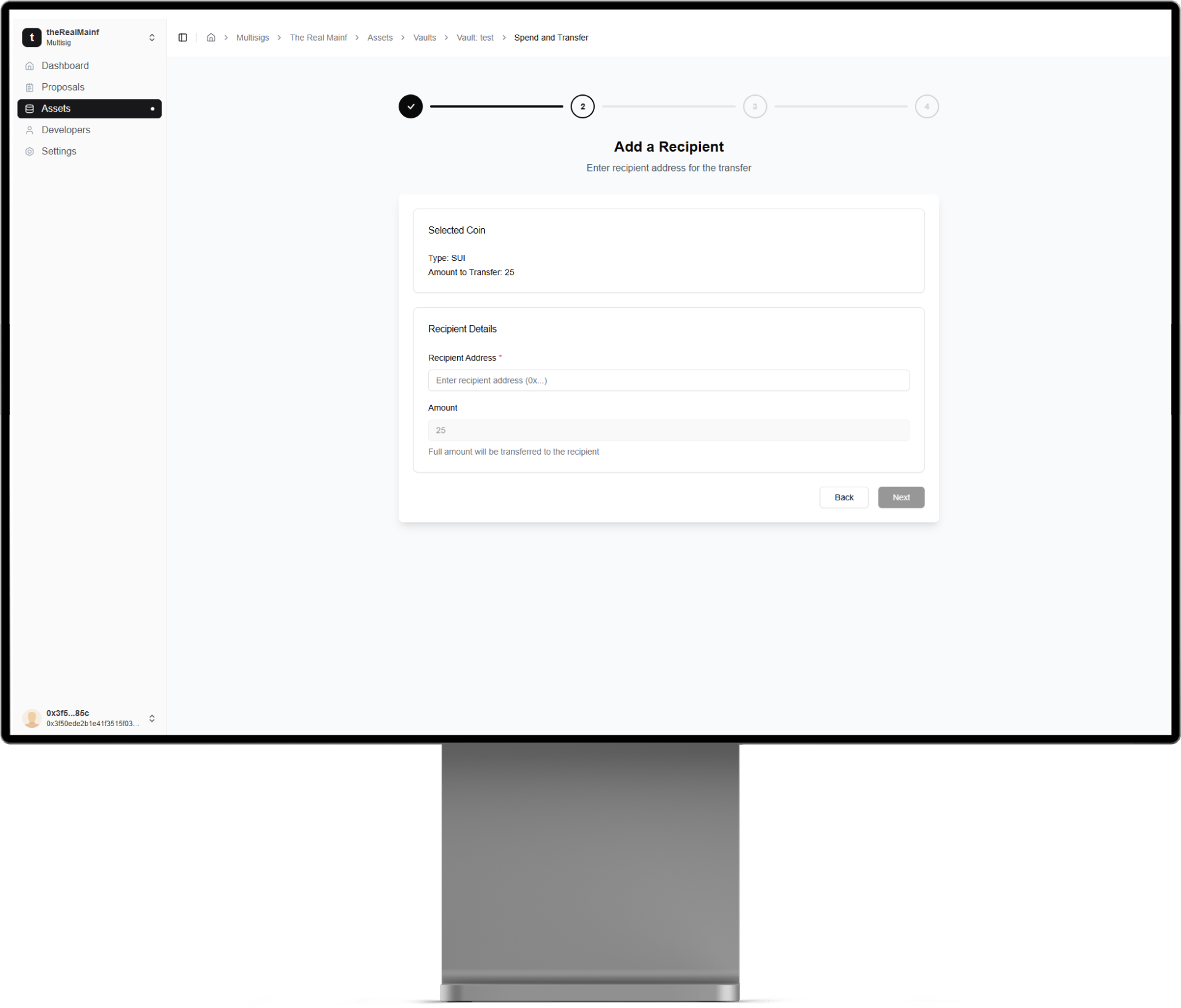 Account Tech Multisig mac preview