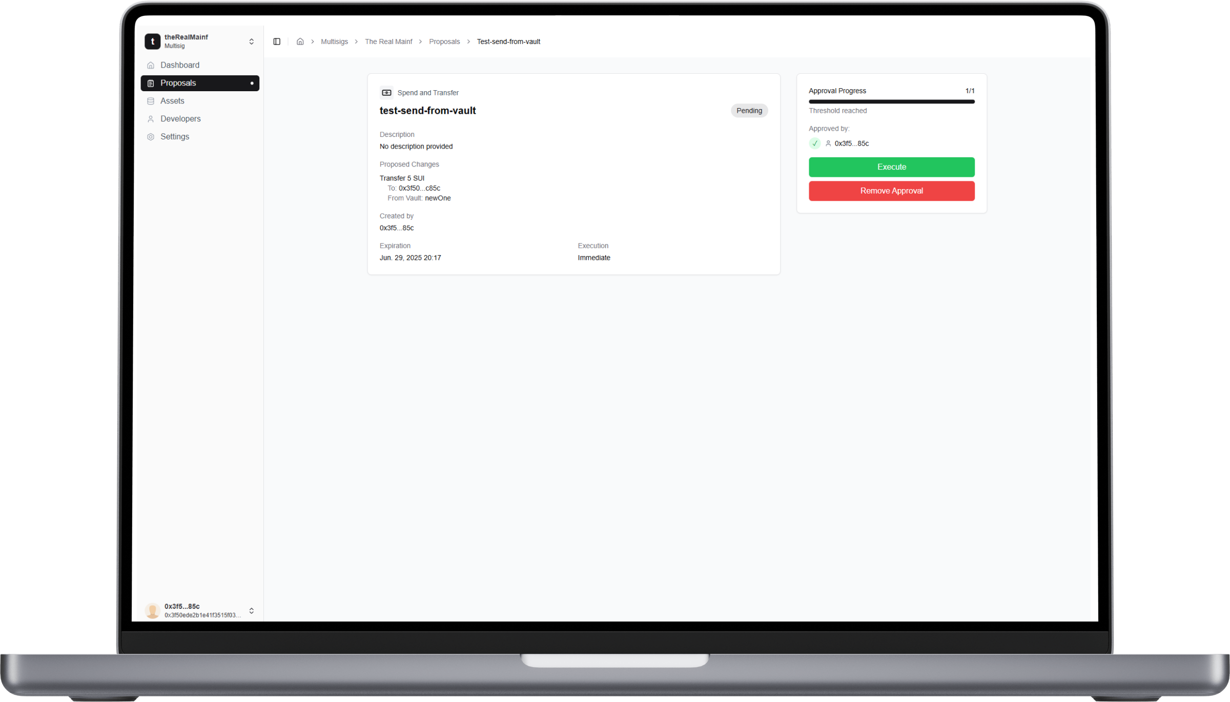 Account Tech Multisig mac preview 3